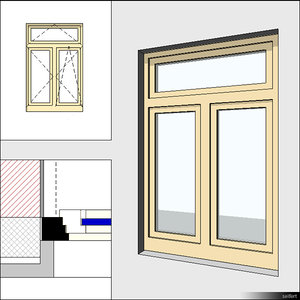Window Casement Double Transom Mullion 00281se
