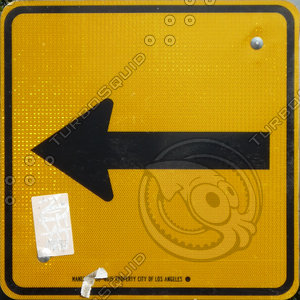 Los Angeles traffic arrow yellow rotated