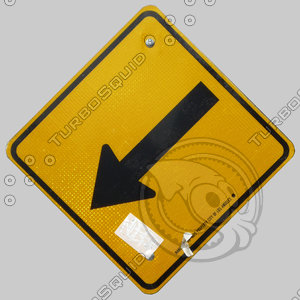Los Angeles Traffic Sign arrow yellow