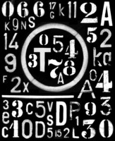 spray-paint industrial font and number alpha template