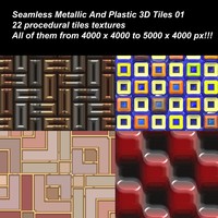 22 High definition procedural metallic and plastic 3D tiles textures.(1)
