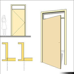 Door Swing Single Transom 00233se