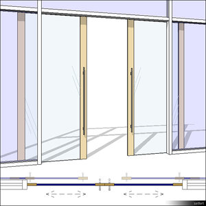 CurtWall Door Double Sliding 00338se