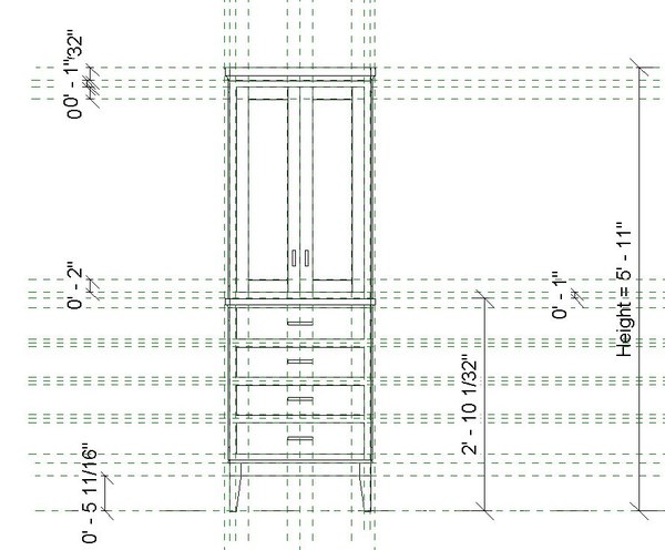 Building Revit Family wardrobe cabinet dresser