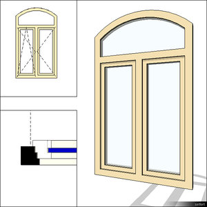 Window Case Double Trans Arc Mull 00279se