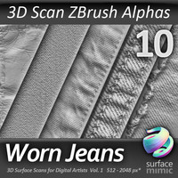 Worn Jeans ZBrush Alphas vol.1