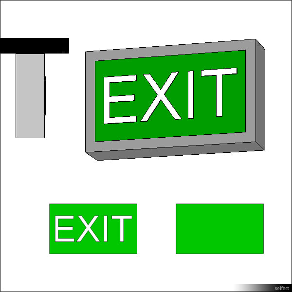 Building Revit Family Exit Emergency Fire
