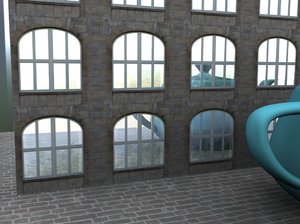 Arch window on old building