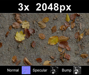 3x Leaves on Sand 1 - Set