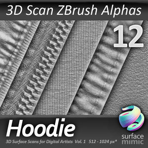 Hoodie ZBrush Alphas vol.1