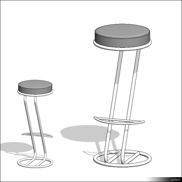 Building Revit Family Seating Stool Bar