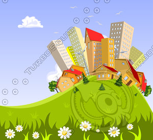 Colorful abstract vector city7 (svg)