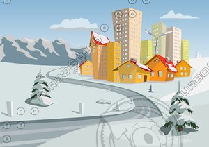 Colorful abstract vector city14 (svg)