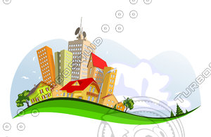 Colorful abstract vector city9 (svg)