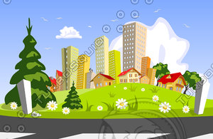 Colorful abstract vector city11 (svg)