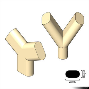 Duct Flat Oval Y-Fitting 01383se