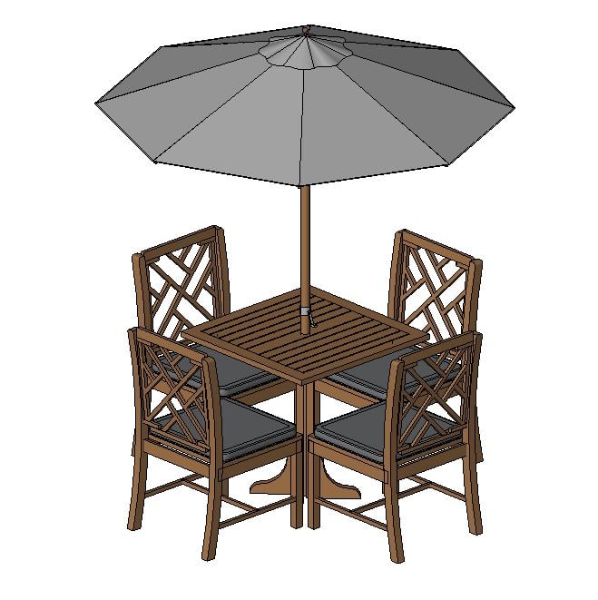 Building Revit Family Patio Table Chair, Outdoor Furniture Revit Files
