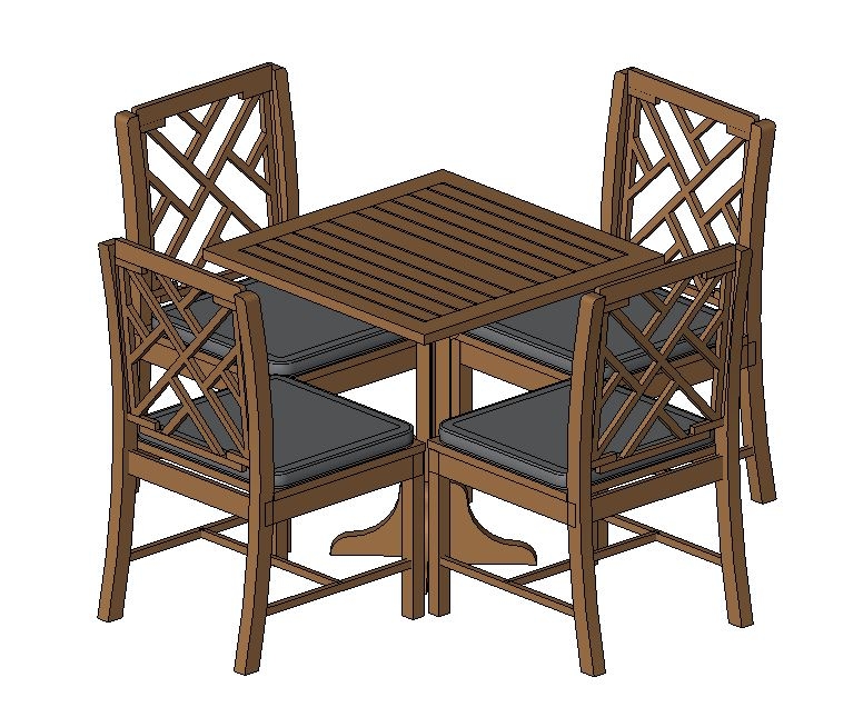 Building Revit Family Patio table chair