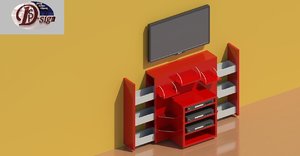 TV stand red