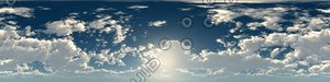 360&deg; skymap sun and some clouds