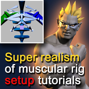 Super realism of muscular rig setup