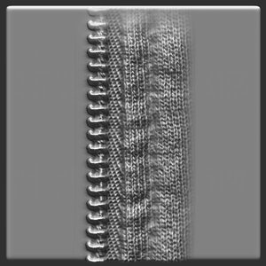 Hoodie single zipper ZBrush Alpha