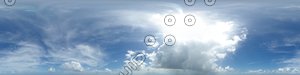 skymap  with sun behind clouds