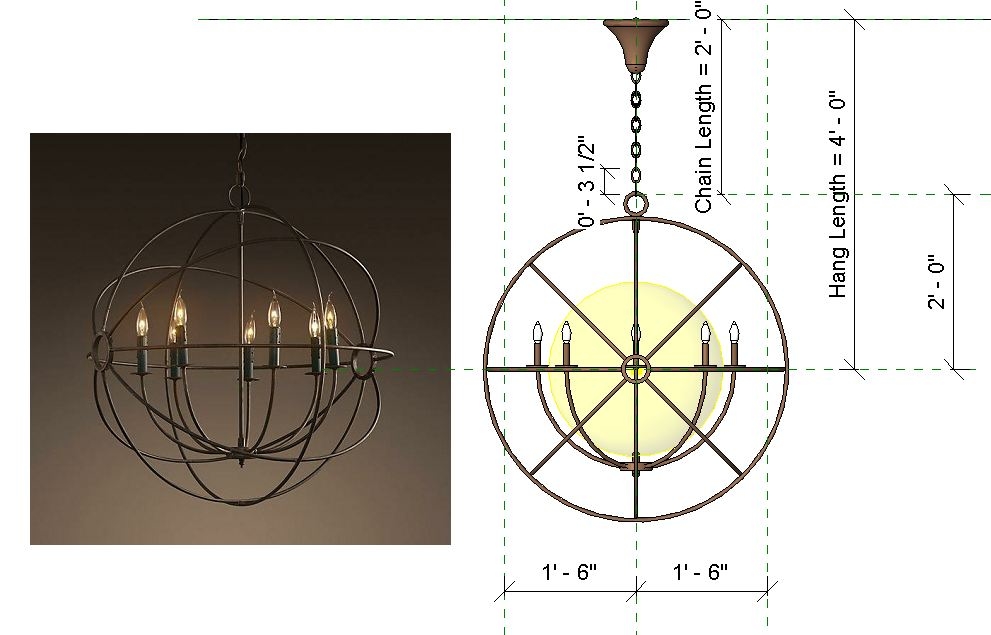 Building Revit Family chandelier Light pendant