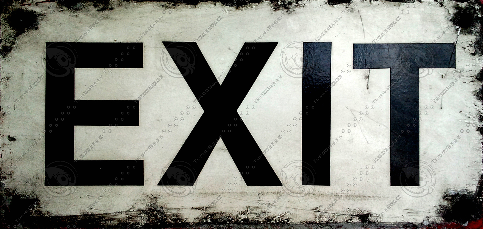 Texture JPEG exit sign white