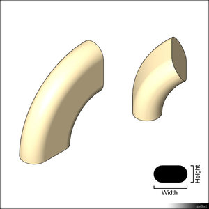 Duct Flat Oval Bend 01378se