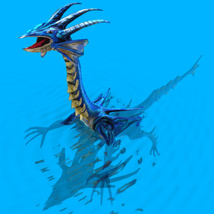 Animated Water Dragon PNG sequenses