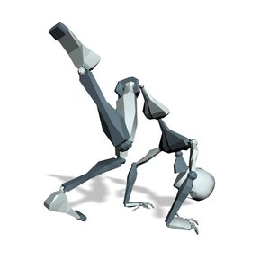 Action hero leap and run away