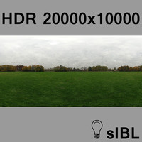 Park in fall panorama