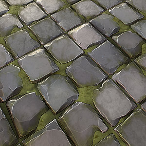 Grassy Stone Road Tile 01