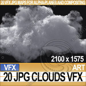 Visual FX Clouds 20 JPG Maps for Alpha-Planes Compositing