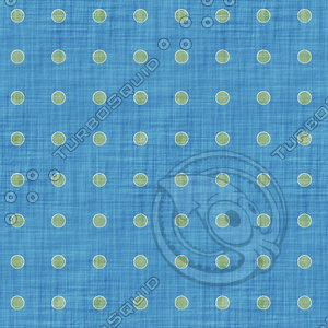 Coordinated Cottons - Green on Blue Polka-Dots
