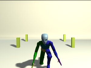 Biped long jump land