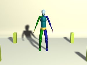 Biped look at hand walk