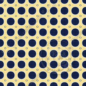Coordinated Cottons - Navy on Yellow Modern Dots