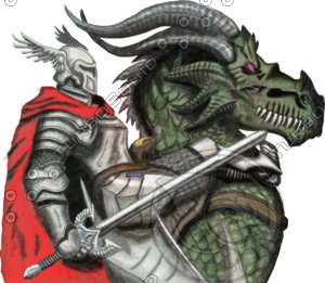 Fantasy Knight and Dragon