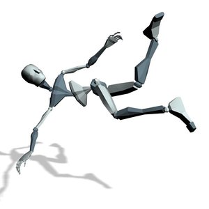 Action hero jumping side flip