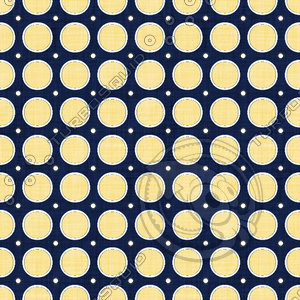 Coordinated Cottons - Yellow on Navy Modern Dots