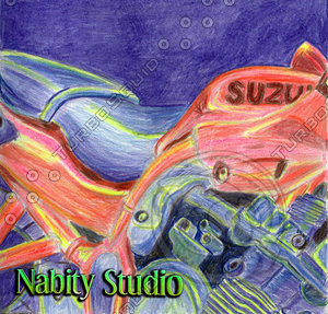 Suzuki Motorcycle Drawing