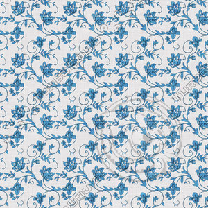 Coordinated Cottons Blue on White Floral