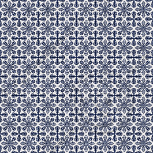 Coordinated Cottons - Navy on White Damask