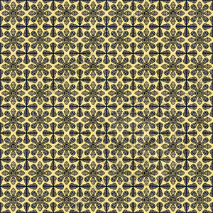 Coordinated Cottons - Navy on Yellow Damask