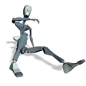 Action hero stand up and run away