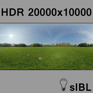 Park in spring panorama