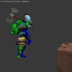 Man beating ax