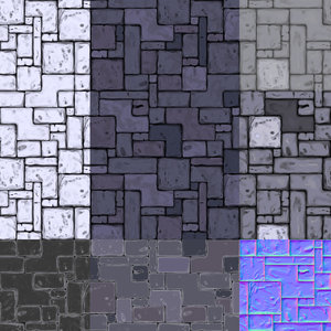 Seamles tile stone floor texture set